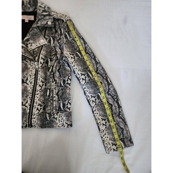 Philosophy Women's Snake Skin Print Embossed Faux Leather Moto Jacket Small NWT - Picture 12 of 13
